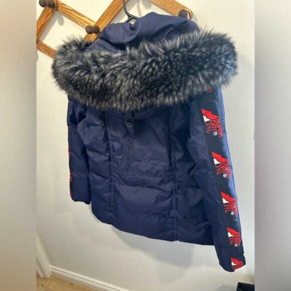 WORN ONCE -SUPERDRY- Canadian Mountain Range Down Parka Jacket - Size 12 Woman - Picture 12 of 15